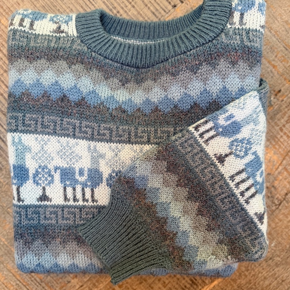 Vintage Hand-Knit Alpaca Sweater | Ultra Soft & Cozy wool| One Size